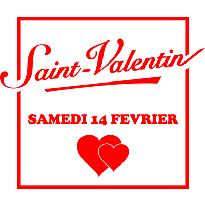 Sticker vitrine Encadré Saint-Valentin 14 février
