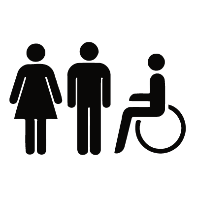 Sticker WC - Personnages H & F + Handicapé